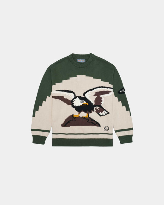 "Eagle" Knitted Beige Sweater