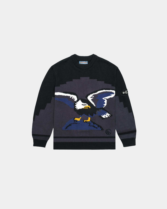 "Eagle" Knitted Black Sweater