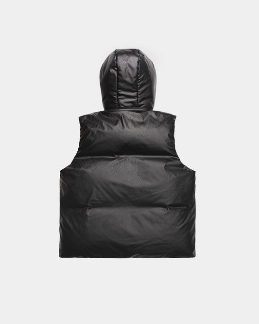 “Baby Alligator” Goose Down Black Vest - mrcnoir