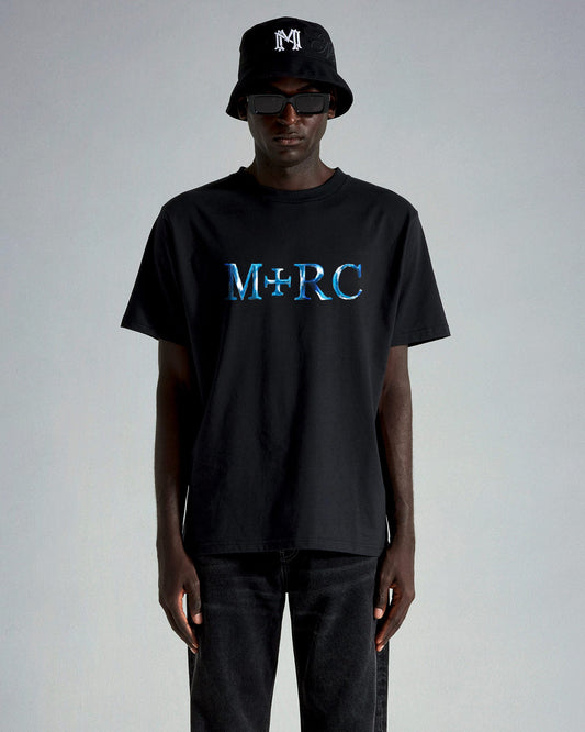 Cloudy Heart Pima Cotton Black Tee - mrcnoir