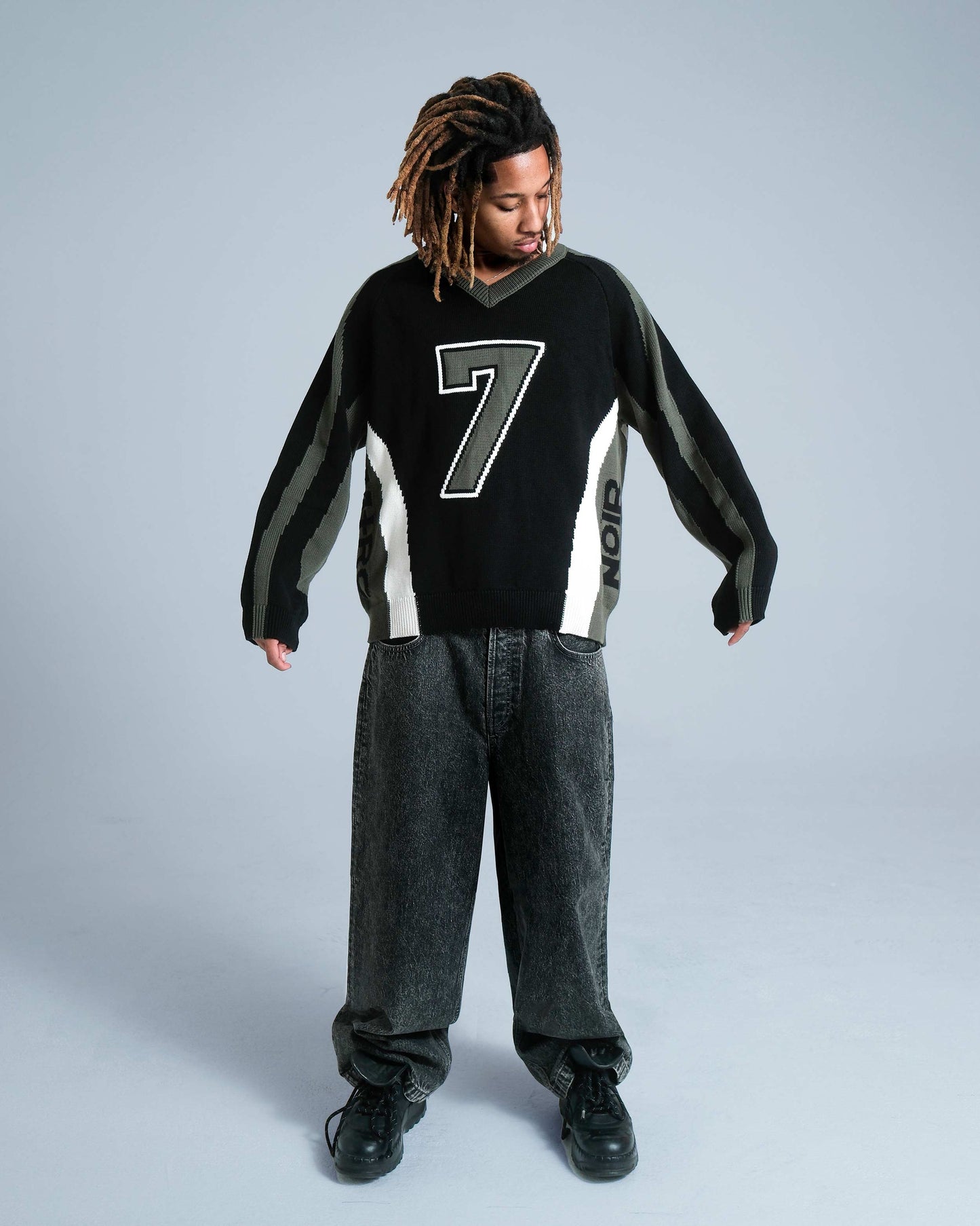 "Seven Lives" Football Knitted Sweater - mrcnoir